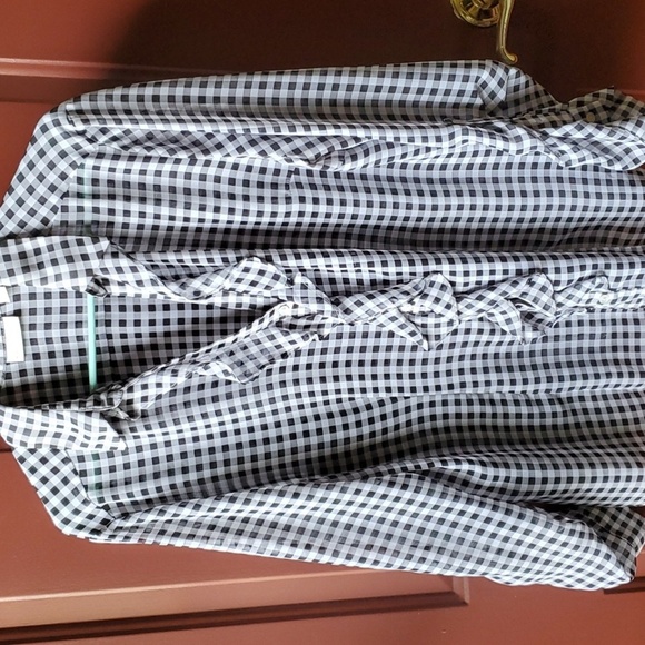 New York & Company Black and White Gingham Shirt - Picture 1 of 7